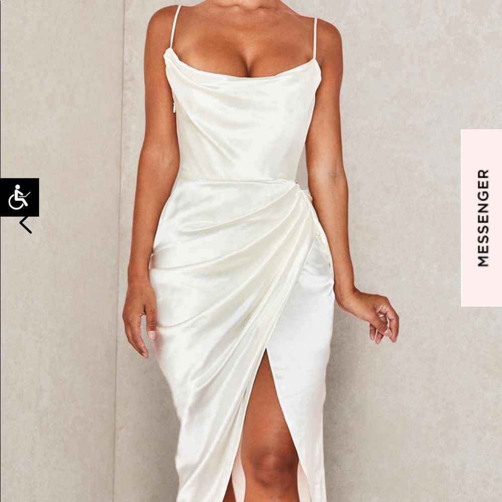 House of CB REVA 
SATIN BALCONY CORSET DRESS